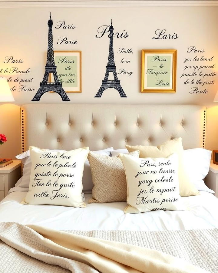 French Script Decor - 25 Paris-themed Bedroom Ideas