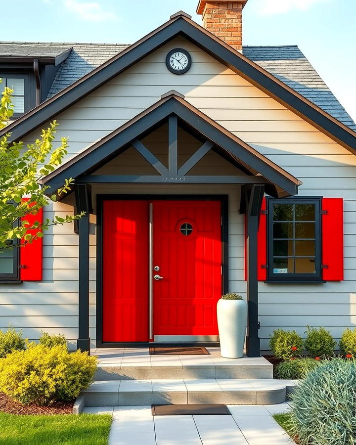 Front Door in a Bold Color - 25 modern cottage house exterior ideas