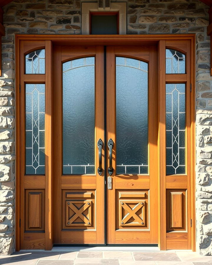 Front Door with Glass Panels - 25 Rustic Front Door Ideas