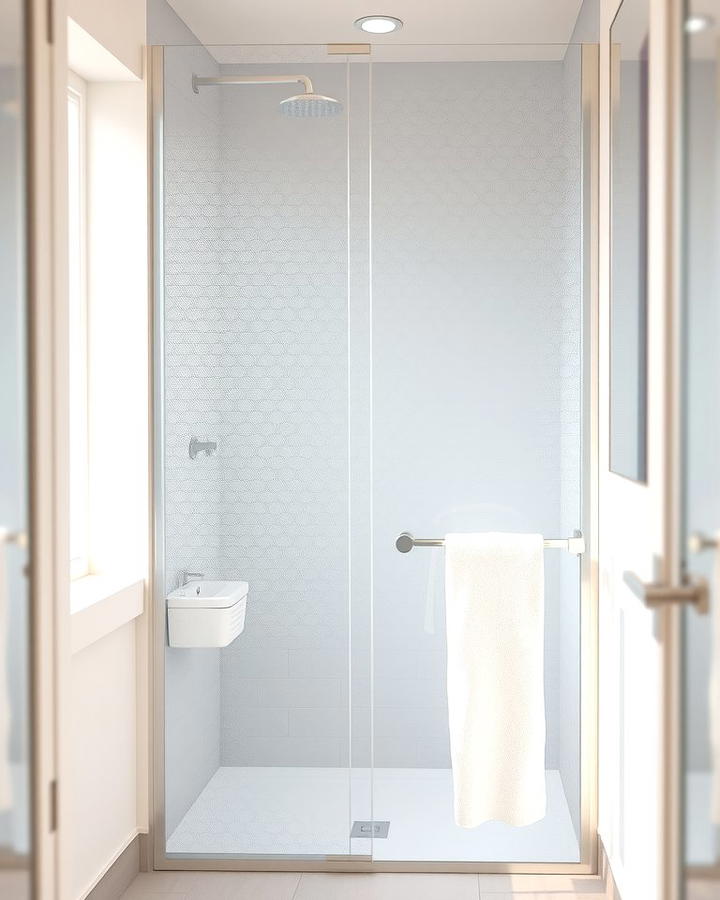 Frosted Glass Panels - 25 Small Bathroom Walk in Shower Ideas