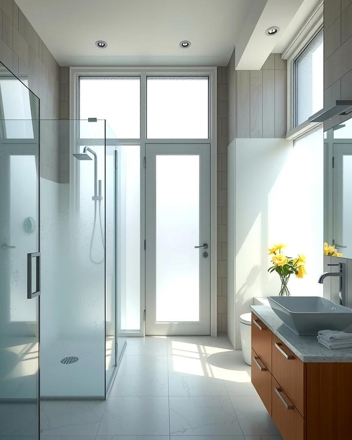 Frosted Glass for Privacy - 25 Scandinavian Bathroom Ideas