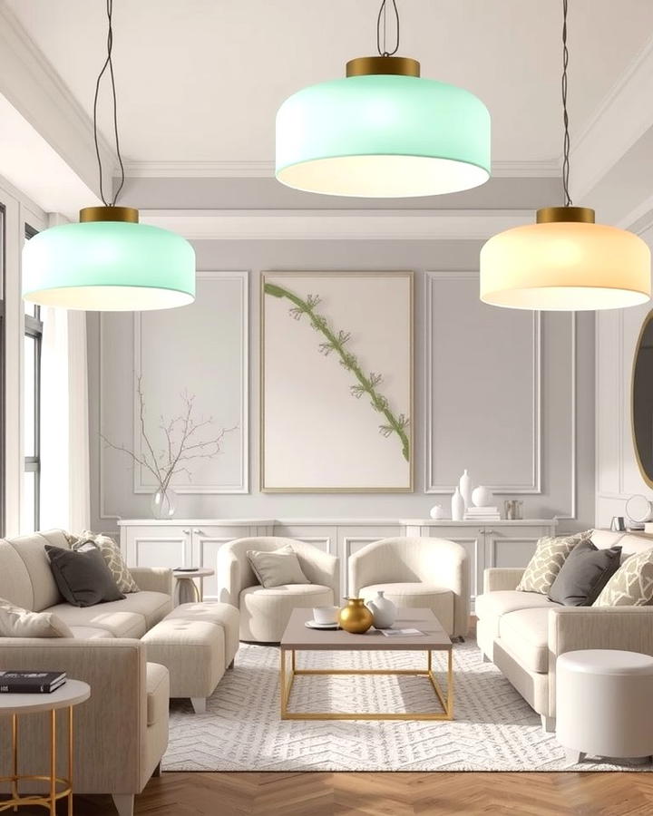 Frosted Pastel Light Fixtures - 25 Pastel Living Room Ideas