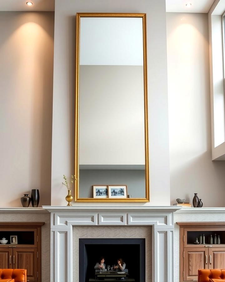 Full Length Leaning Mirror - 25 Mirror Over Fireplace Ideas