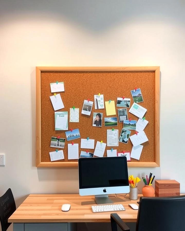 Functional Corkboard Display - 25 Office Wall Decor Ideas