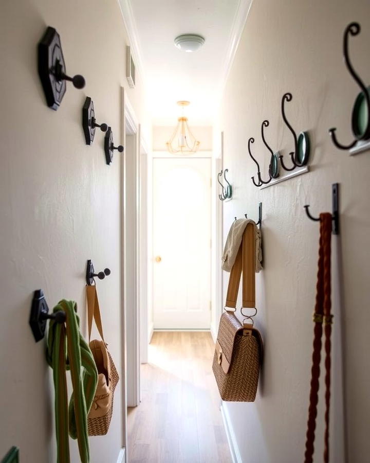 Functional Hooks and Pegs - 25 Narrow Hallway Ideas