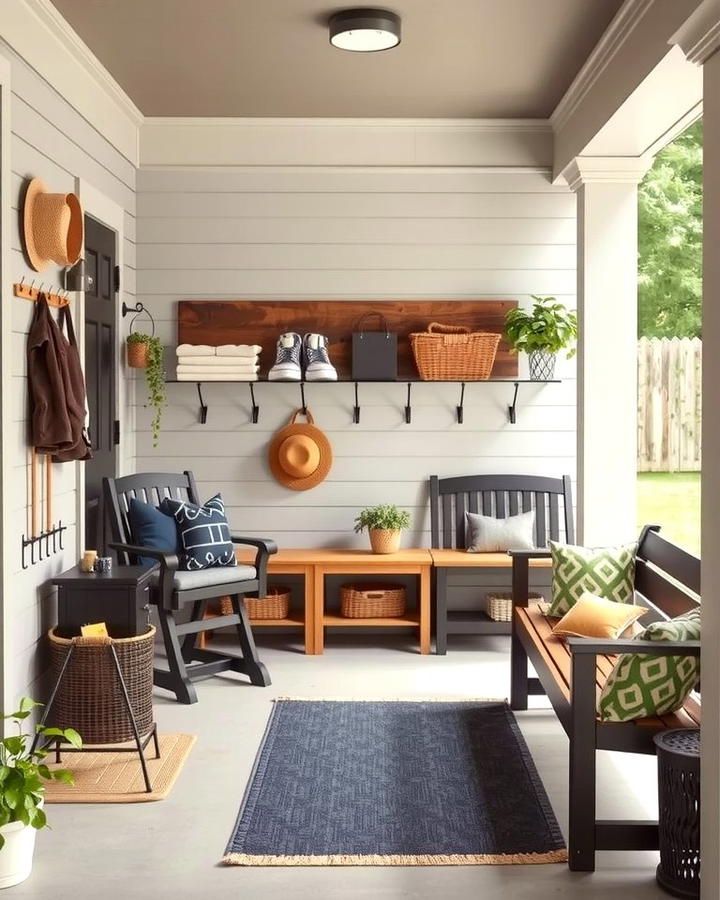 Functional Mudroom Alternative - 25 Side Porch Ideas