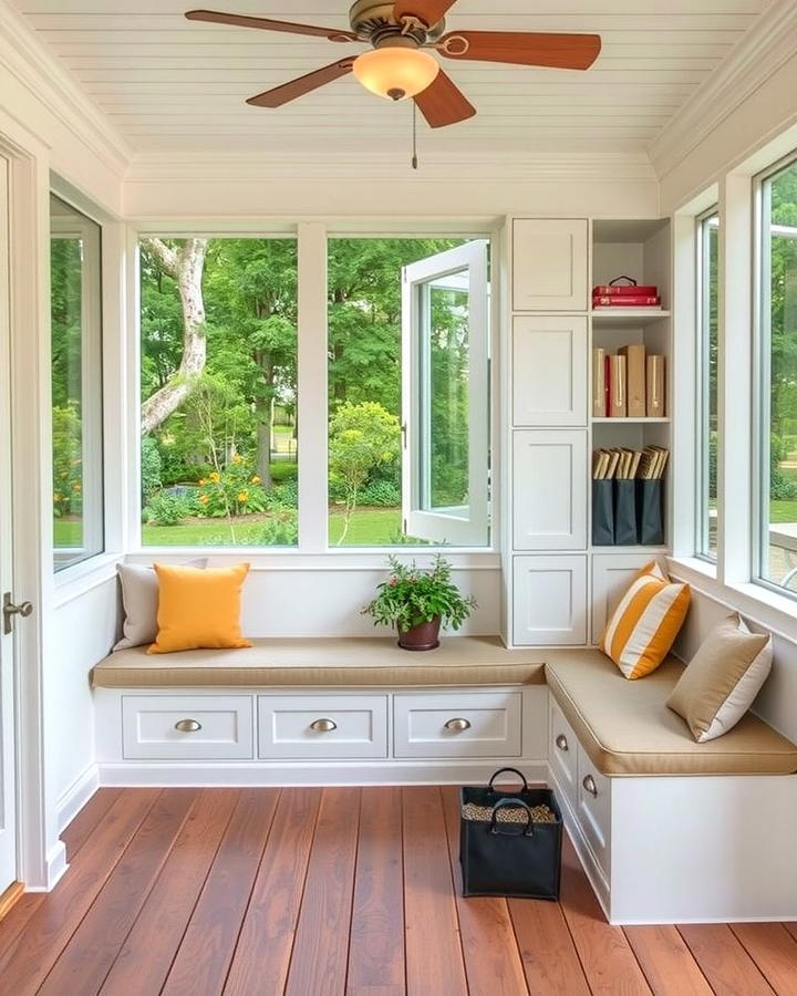 Functional Storage Solutions - 25 Small Screened-in Porch Ideas