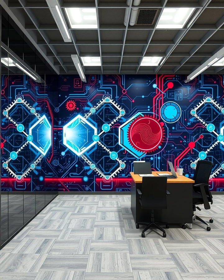 Futuristic Technology Mural - 25 Office Wall Murals