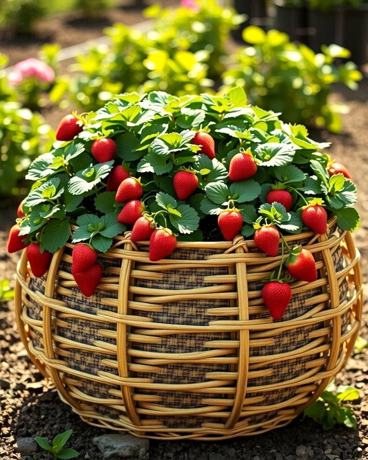 Gabion Baskets - 25 Strawberry Planter Ideas