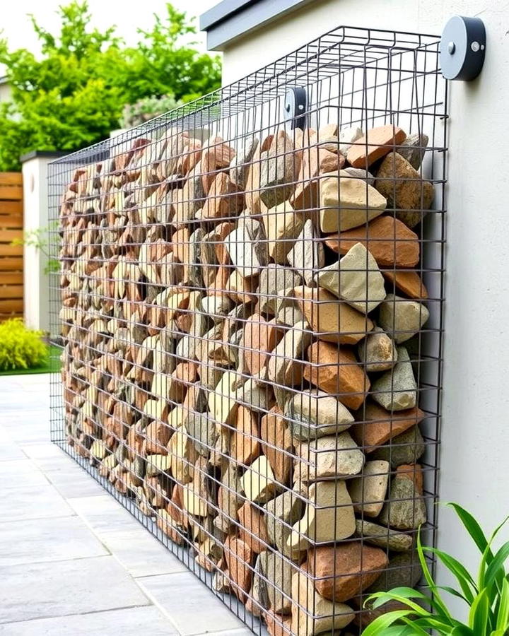 Gabion Wall - 25 Outdoor Privacy Screen Ideas