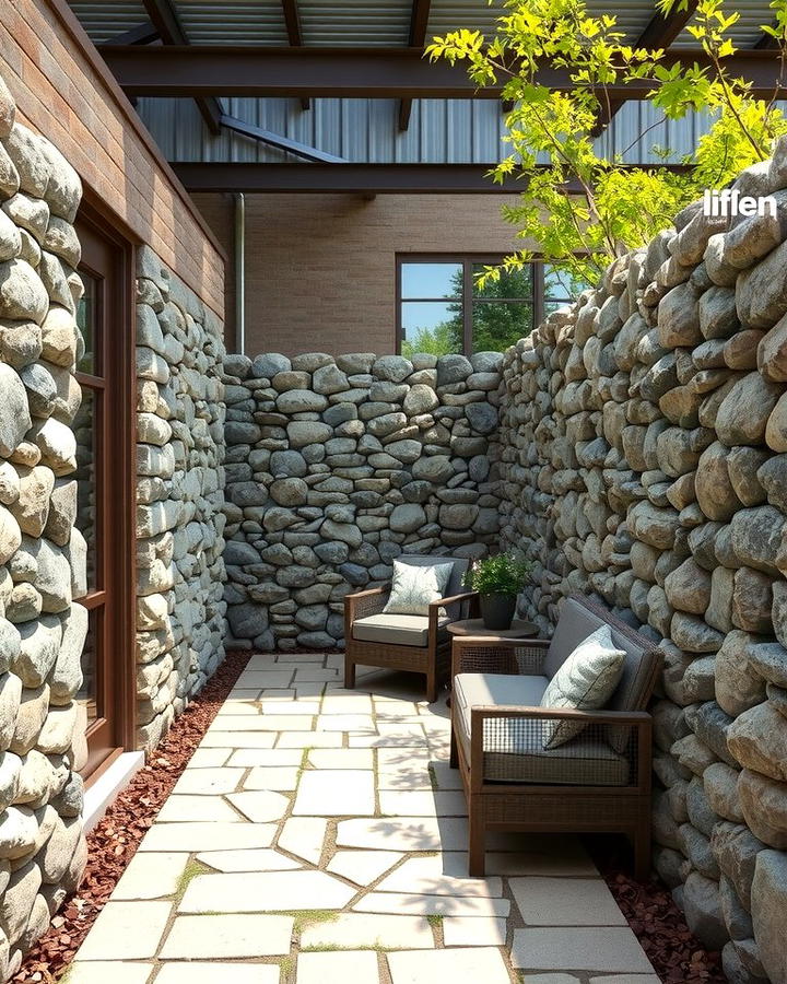 Gabion Walls for a Unique Look - 25 Privacy Patio Ideas