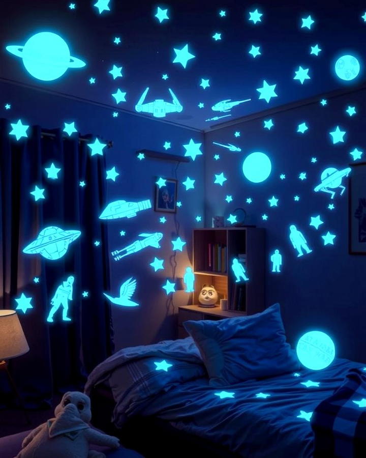 Galactic Glow in the Dark Stickers - 25 Star Wars Room Ideas