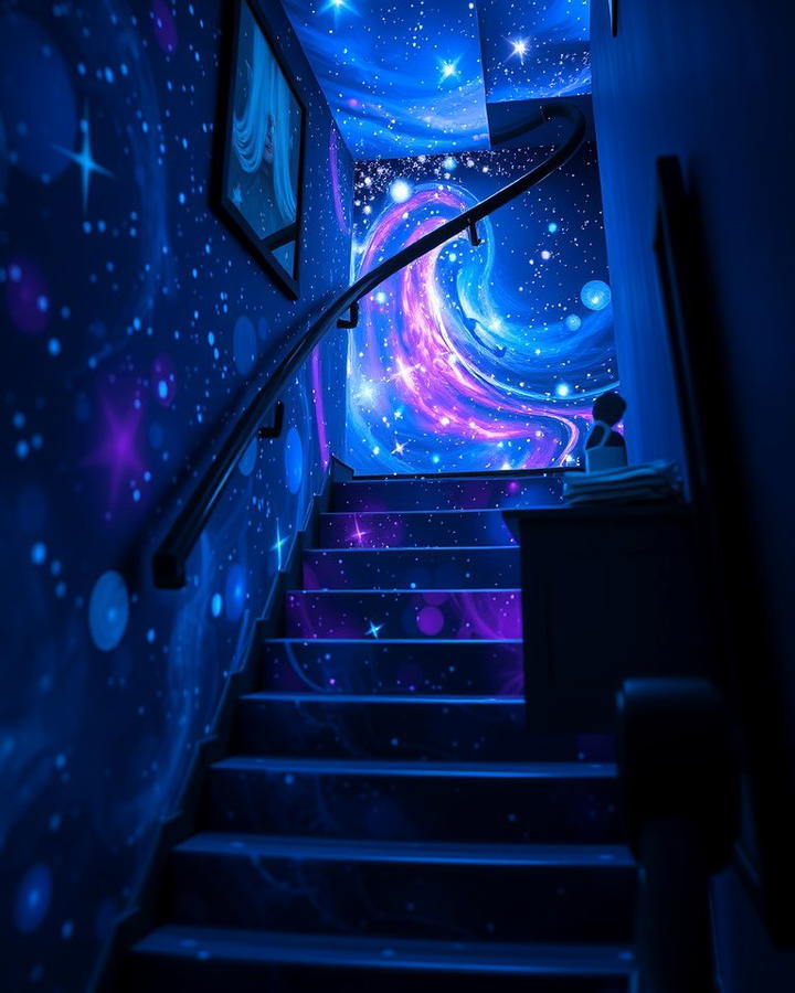 Galaxy Inspired Design - 25 Painted Stair Ideas