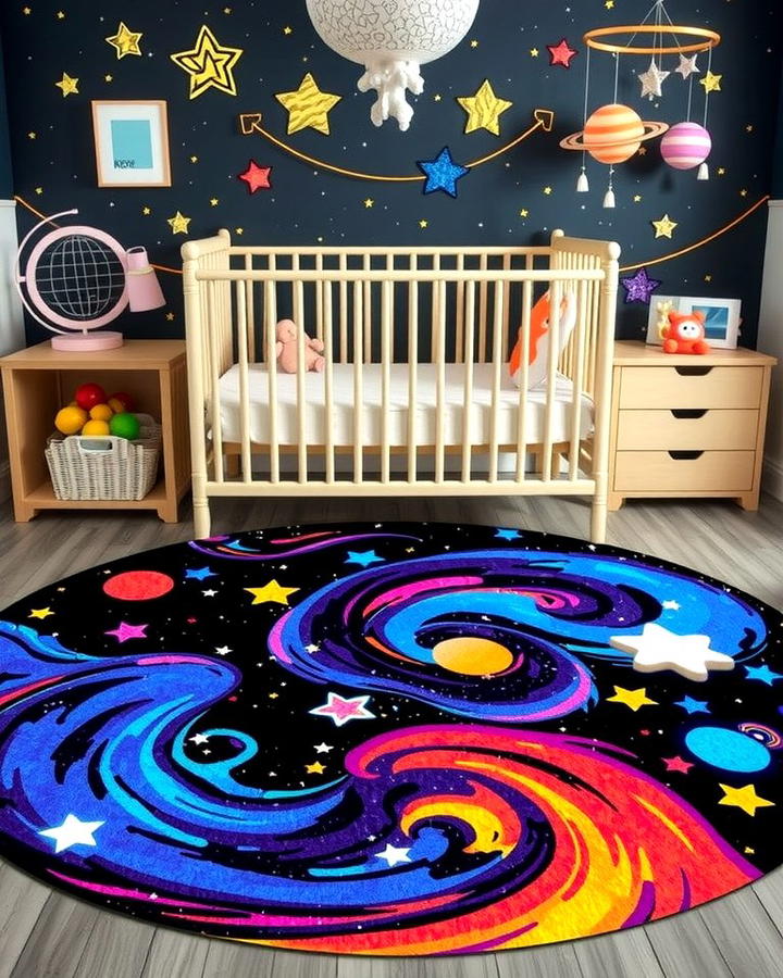 Galaxy Themed Rug - 25 Space-themed Nursery Ideas