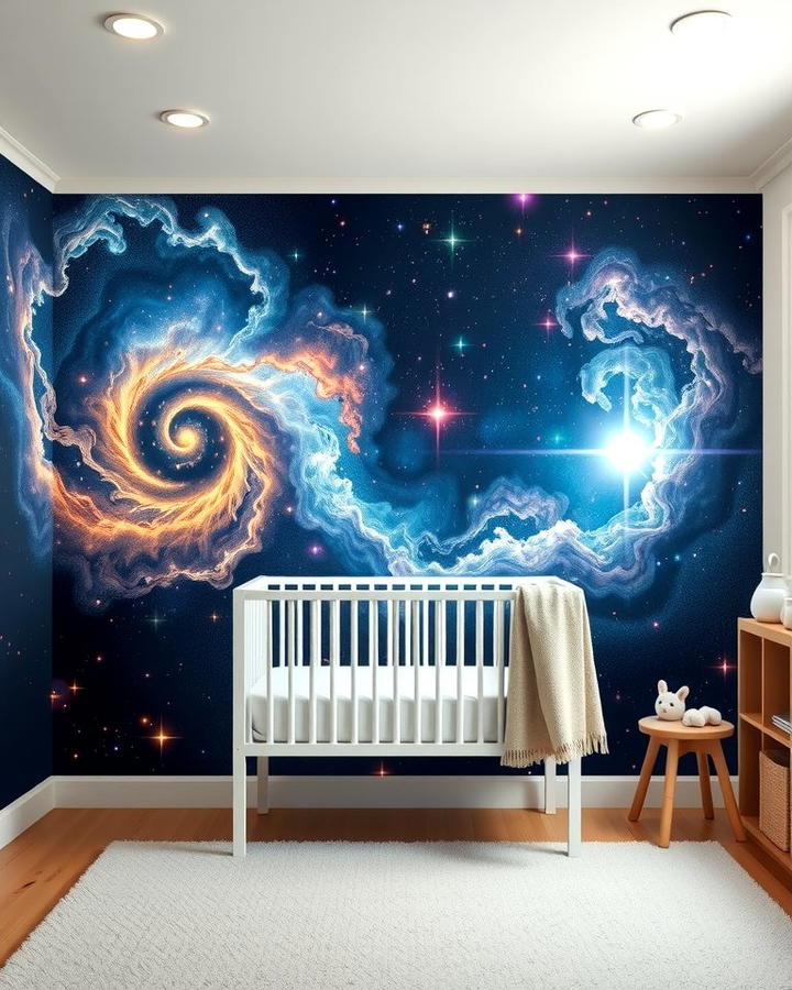 Galaxy Wall Murals - 25 Space-themed Nursery Ideas