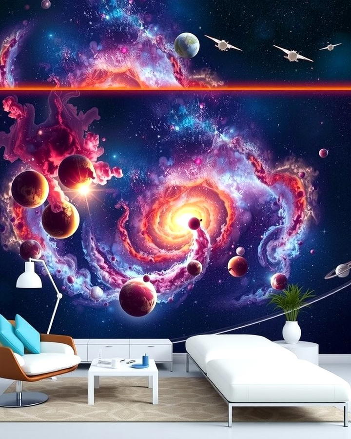 Galaxy Wall Murals - 25 Space-themed Room Ideas