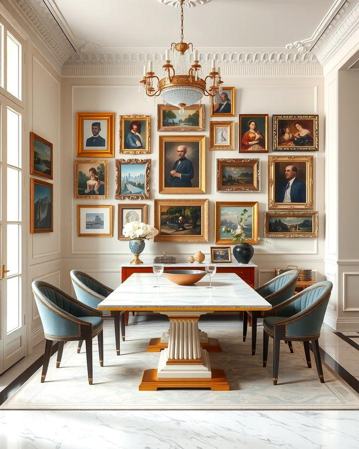 Gallery Wall Displays - 25 Parisian Dining Room Ideas