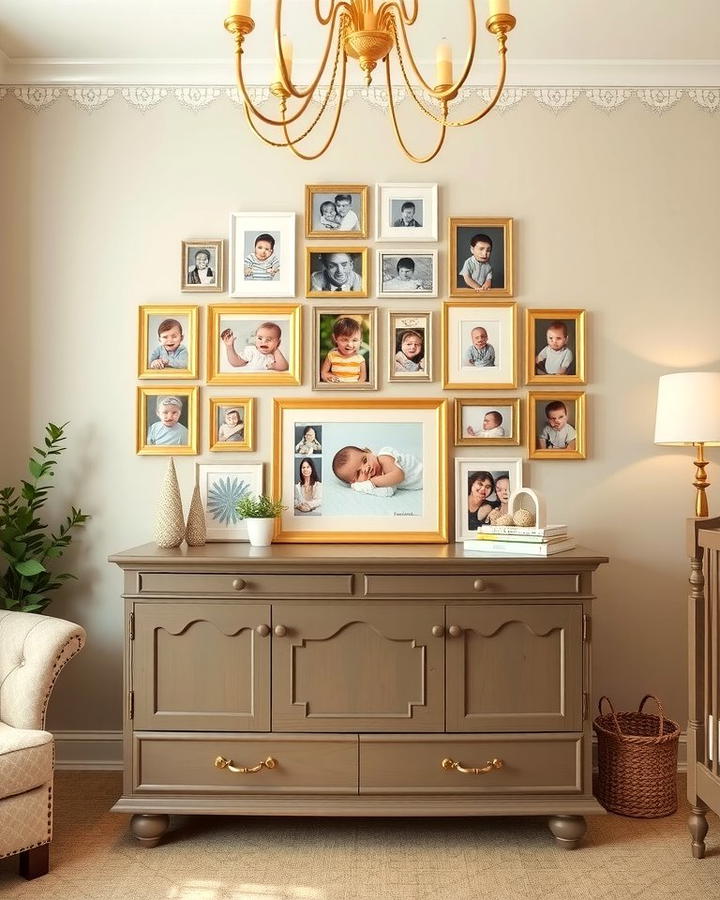 Gallery Wall of Baby Photos - 25 Nursery Wall Decor Ideas