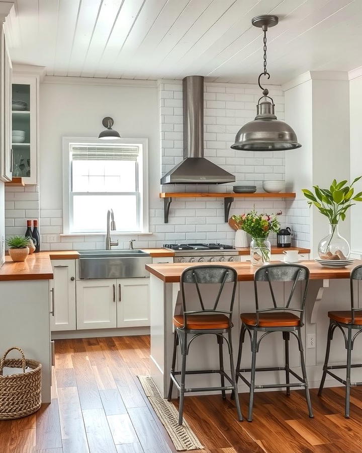 Galvanized Metal Accents 2 - 30 White Farmhouse Kitchen Ideas