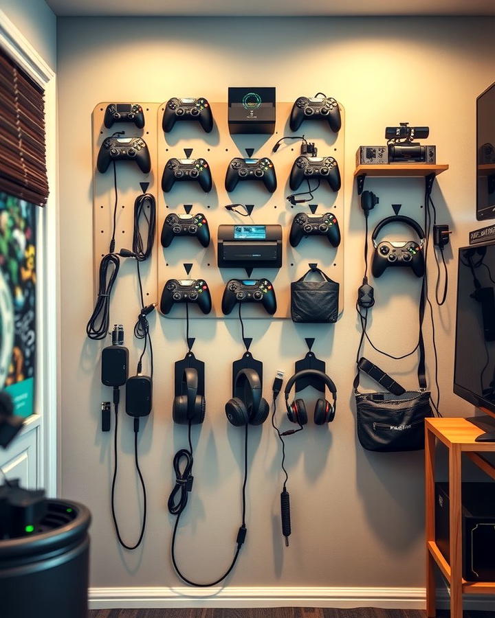 Gaming Wall Organizer - 25 Small Game Room Ideas