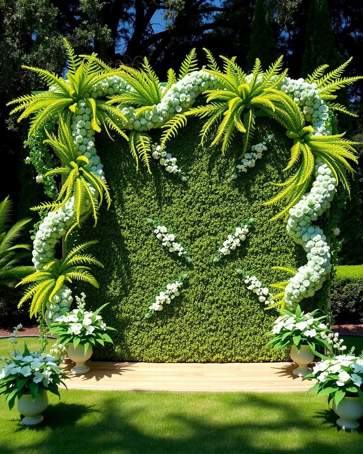 Garden Inspired Greenery Wall - 30 Wedding Altar Ideas