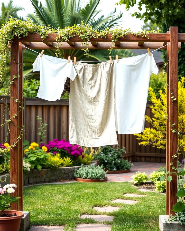 Garden Trellis Clothesline for Multi Use - 25 Outdoor Clothesline Ideas