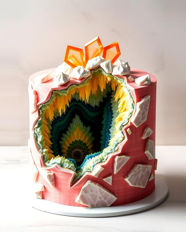 Geode Inspired Cake 2 - 25 Small Wedding Cake Ideas