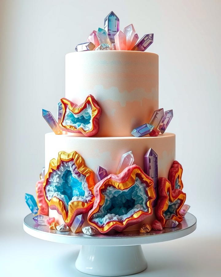 Geode Inspired Cake - 25 Small Wedding Cake Ideas