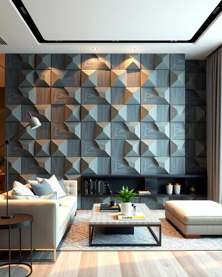 Geometric 3D Wall Panels - 25 Wall Paneling Ideas