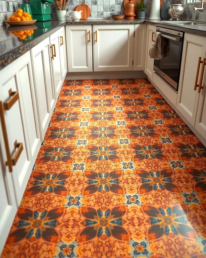 Geometric Inlay Terracotta Tiles - 25 Terracotta Kitchen Floor Ideas