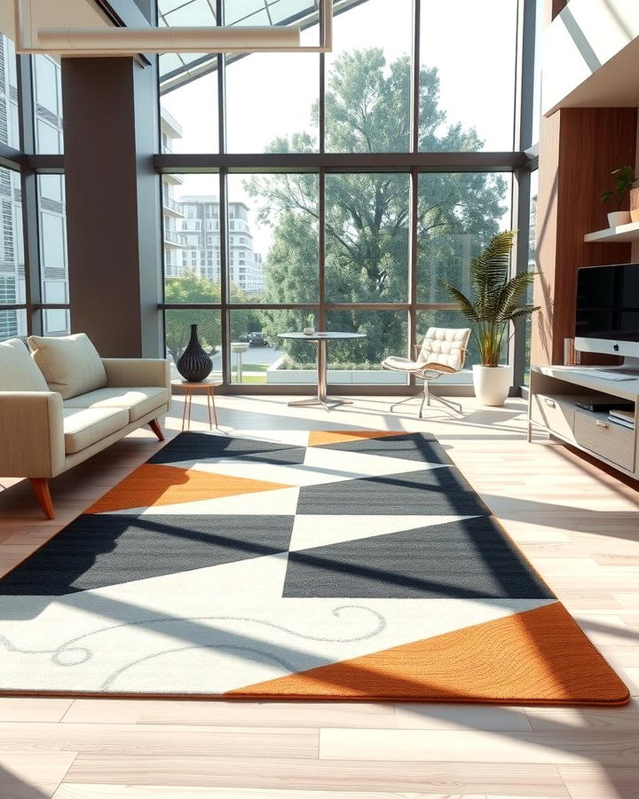 Geometric Pattern Rugs for Modern Offices - 25 Office Rug Ideas