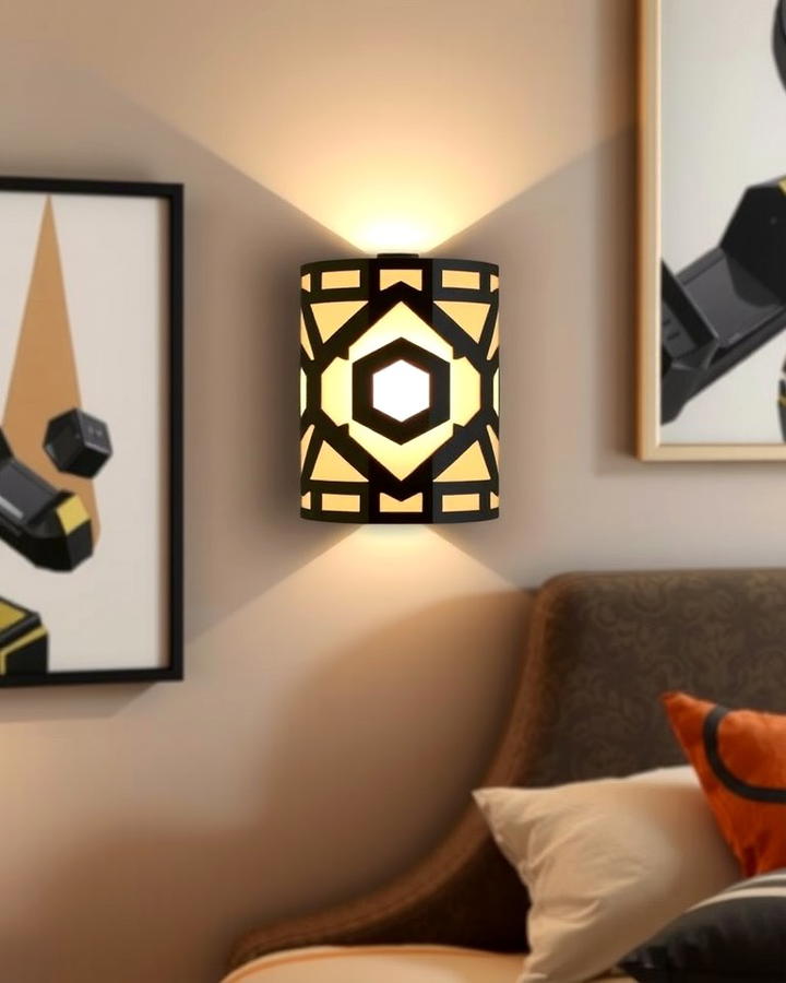 Geometric Pattern Sconces - 30 Bedroom Wall Sconce Ideas