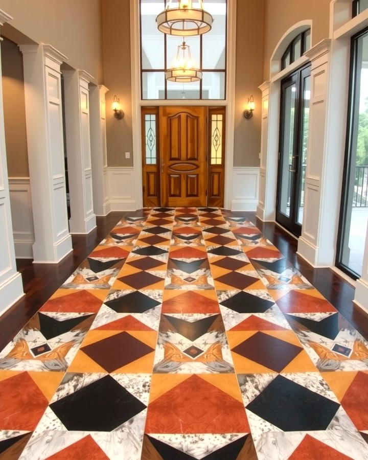 Geometric Pattern Stains - 25 Stained Concrete Floors