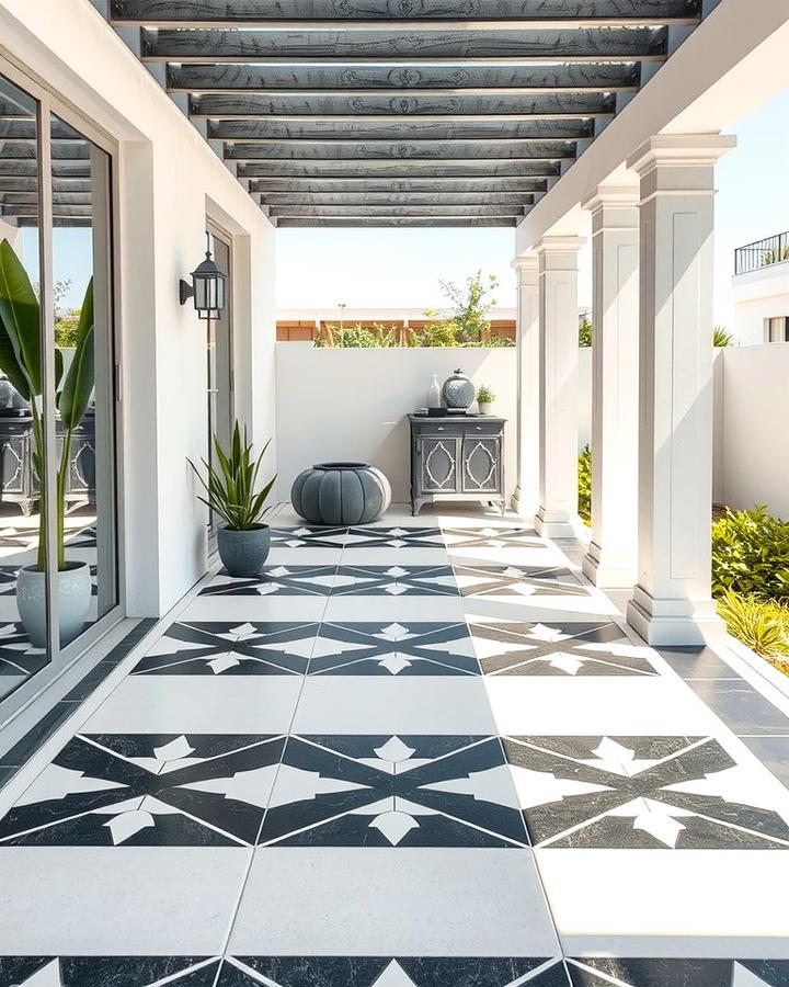 Geometric Patterned Tiles - 25 patio tile ideas