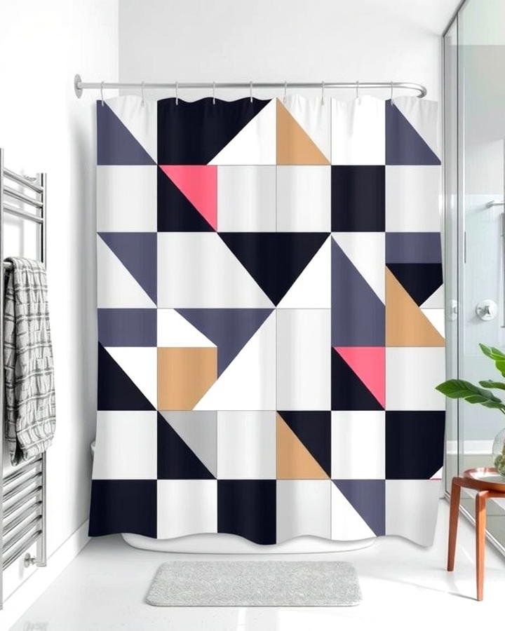 Geometric Patterns for a Contemporary Look - 25 Shower Curtain Ideas