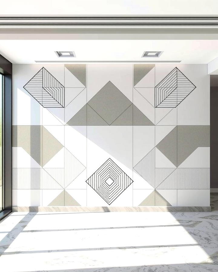 Geometric Patterns for a Sleek Look - 25 Office Wall Murals