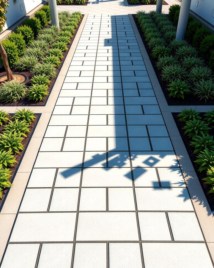 Geometric Paver Walkway - 30 Stepping Stone Walkway Ideas