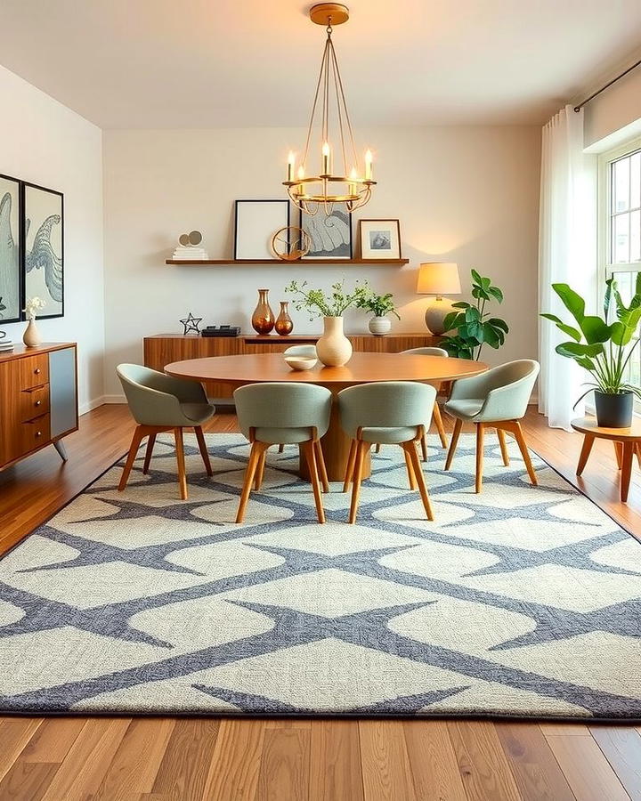 Geometric Rugs to Add Structure - 30 Dining Room Rug Ideas