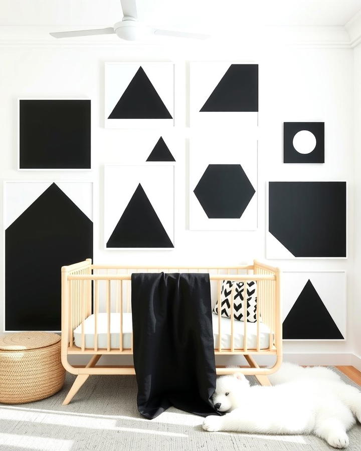 Geometric Wall Art - 30 Black and White Nursery Ideas