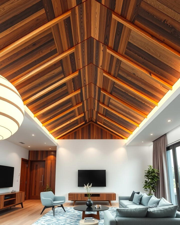 Geometric Wood Ceiling - 25 Wood Ceiling Ideas