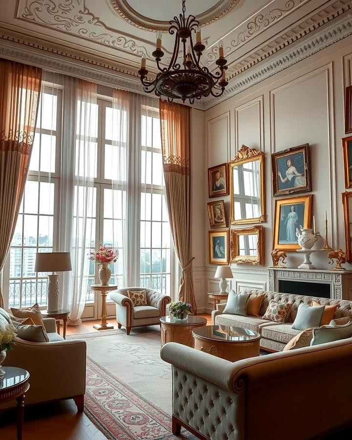 Gilded Frames - 25 Parisian-style Living Room Ideas