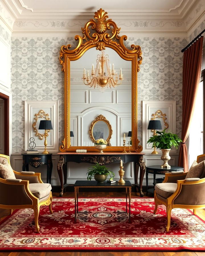 Gilded Mirrors for Added Elegance - 25 Victorian Living Room Ideas