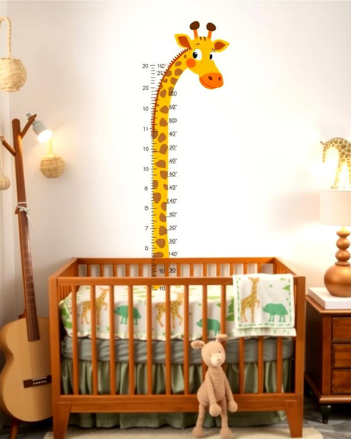 Giraffe Growth Chart - 30 Safari Nursery Decor Ideas