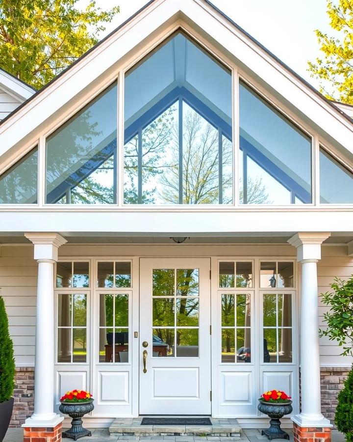 Glass Accented Gable Porch - 25 Open Gable Porch Ideas