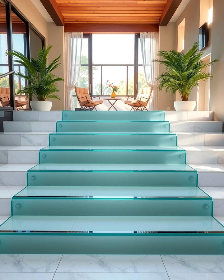 Glass Accented Steps - 25 Patio Steps Ideas