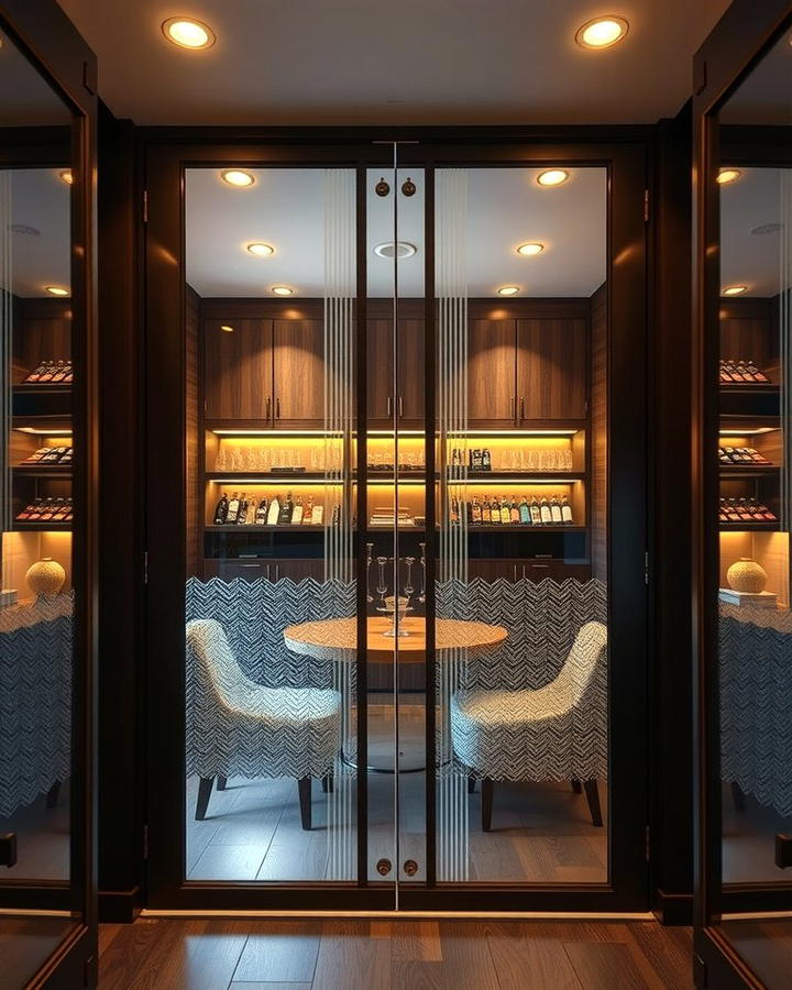 Glass Doors for Modern Elegance - 30 Cigar Room Ideas