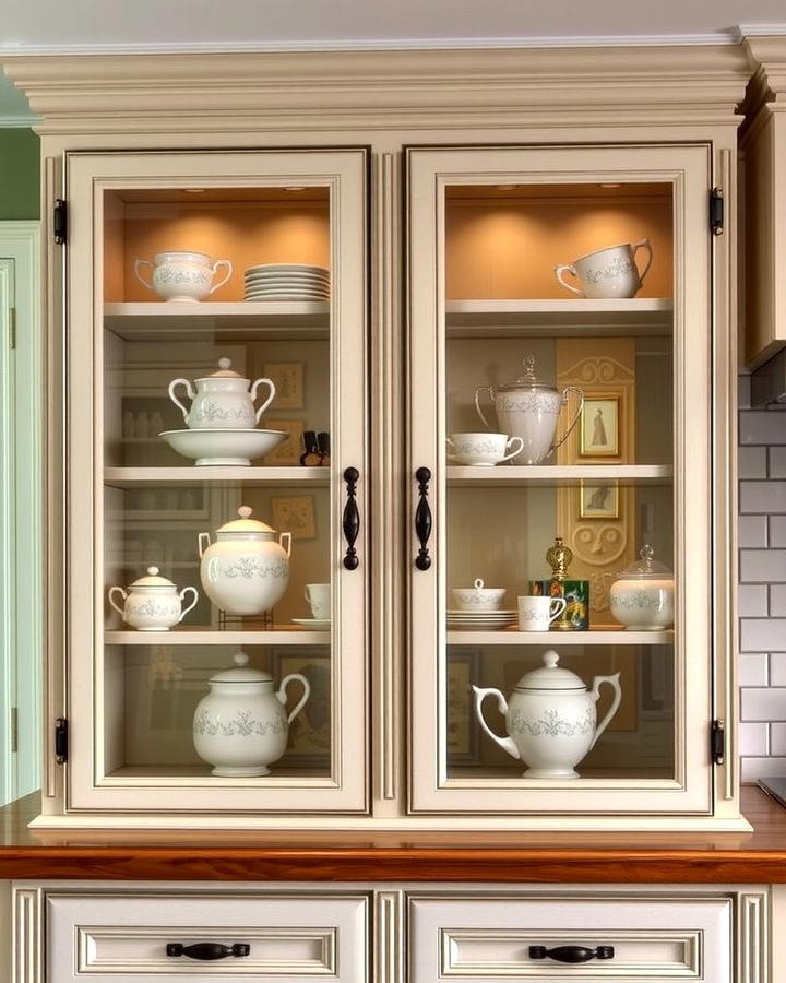 Glass Front Cabinet Doors - 25 Traditional Kitchen Ideas