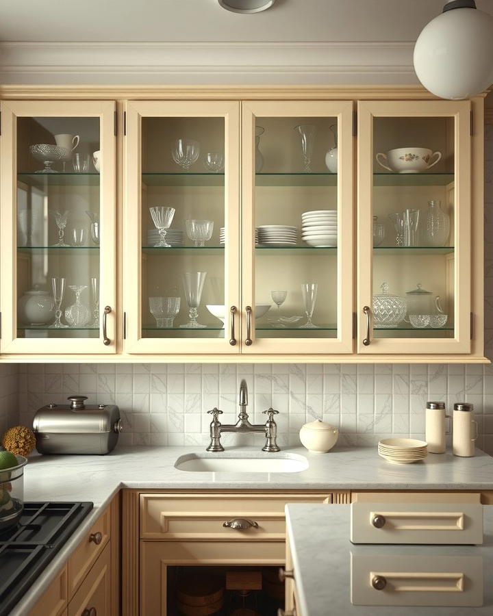 Glass Front Cabinets 2 - 25 Vintage Kitchen Ideas