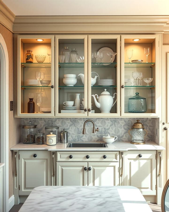 Glass Front Cabinets - 25 Vintage Kitchen Ideas