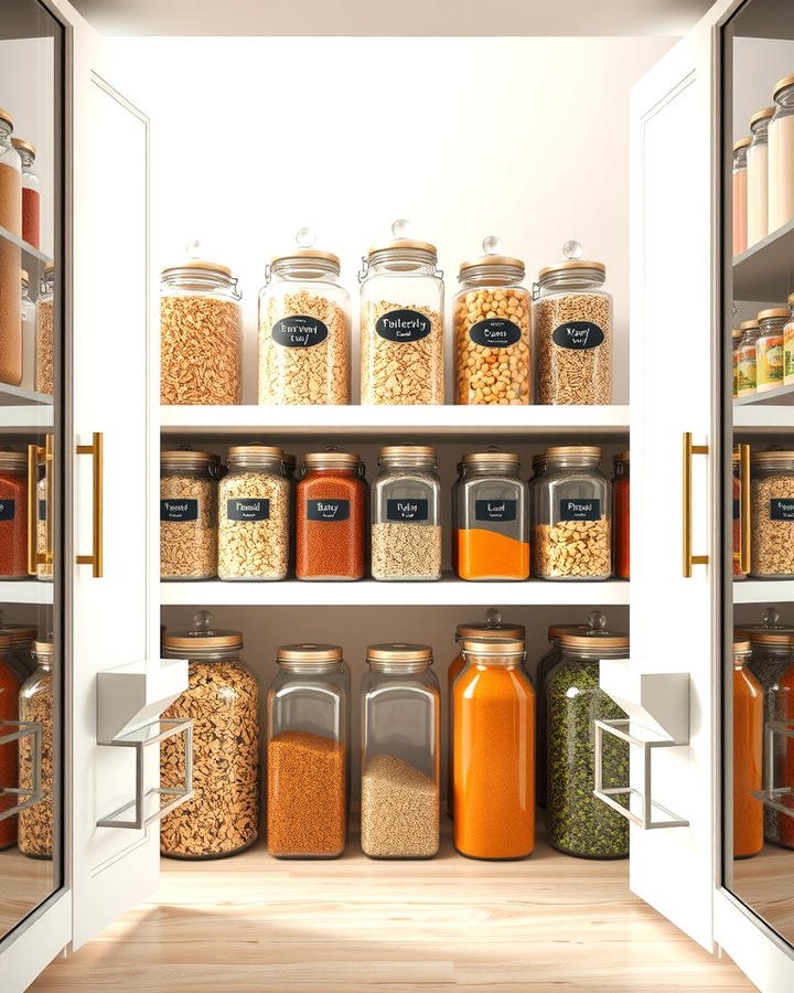 Glass Jars for a Uniform Look - 25 Open Pantry Ideas